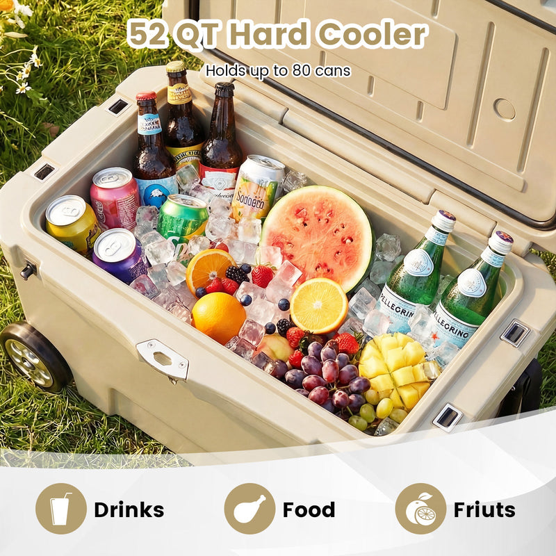 Load image into Gallery viewer, 52 Quart Portable Hard Cooler with 6-Day Ice Retention and Wheels
