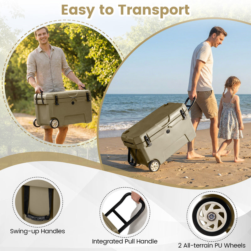 Load image into Gallery viewer, 52 Quart Portable Hard Cooler with 6-Day Ice Retention and Wheels
