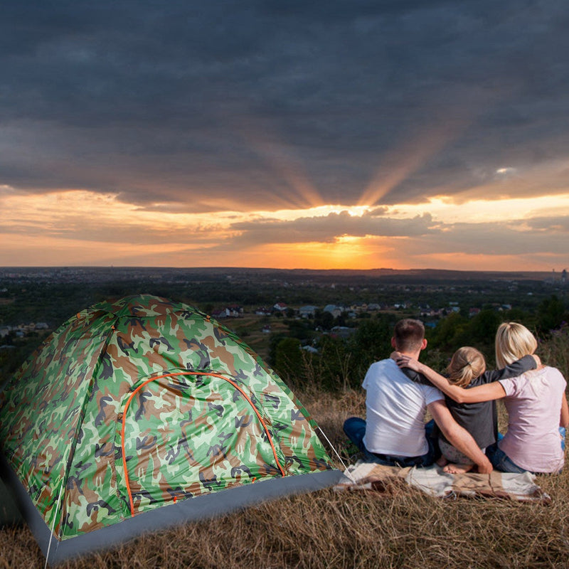 Load image into Gallery viewer, 4 Persons Camping Waterproof Tent Pop Up Tent Instant Setup Tent w/2 Mosquito Net Doors Carrying Bag Folding 4 Seasons for Hiking Climbing Adventure F
