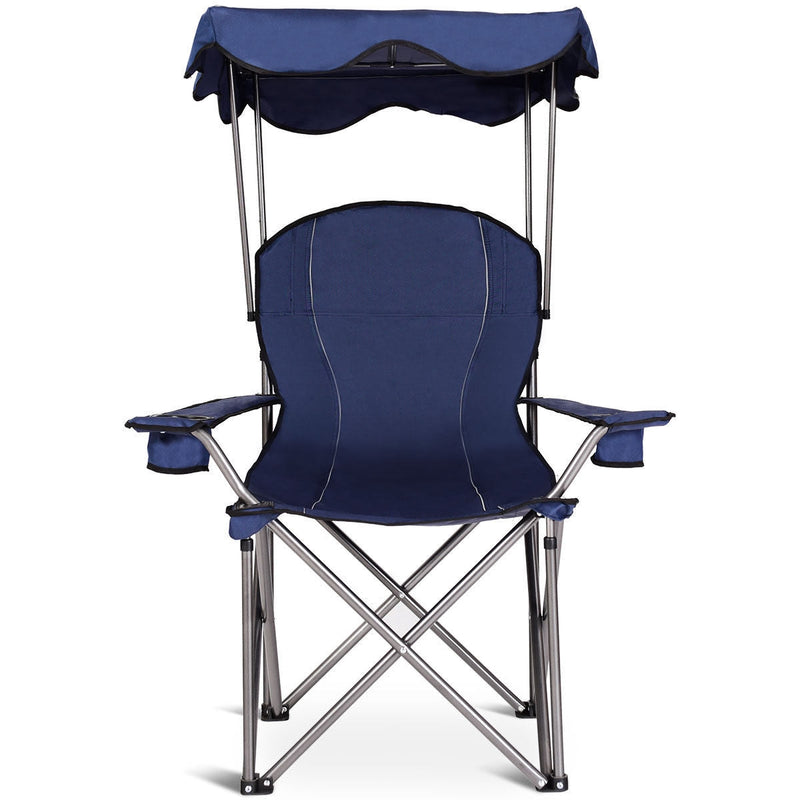 Load image into Gallery viewer, Portable Folding Beach Canopy Chair with Cup Holders

