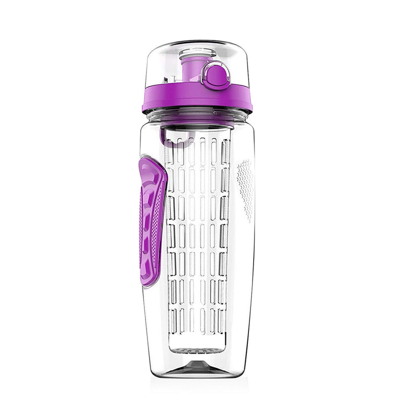 Load image into Gallery viewer, Fruit Infuser Water Bottle 32OZ Juice Shaker Sport w/ Flip Top Lid Anti-Slip Grips For Office Home Sport Running Walking Hiking
