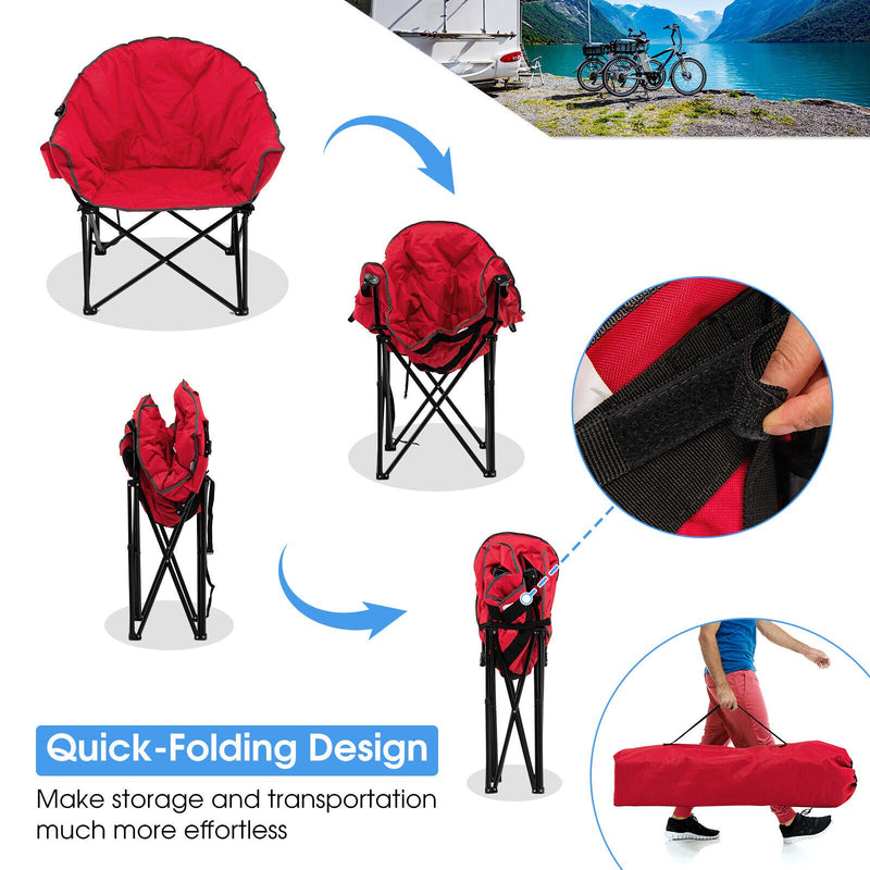 Load image into Gallery viewer, Folding Camping Moon Padded Chair with Carrying Bag
