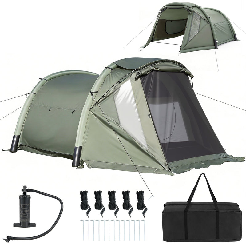 Load image into Gallery viewer, 5-7 Person Inflatable Camping Tent with Screened Porch-Green
