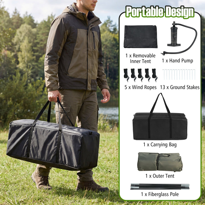 Load image into Gallery viewer, 5-7 Person Inflatable Camping Tent with Screened Porch-Green
