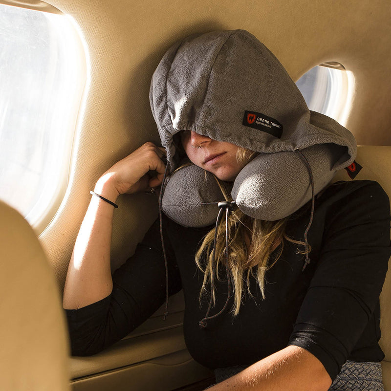 Load image into Gallery viewer, Hooded Travel Neck Pillow
