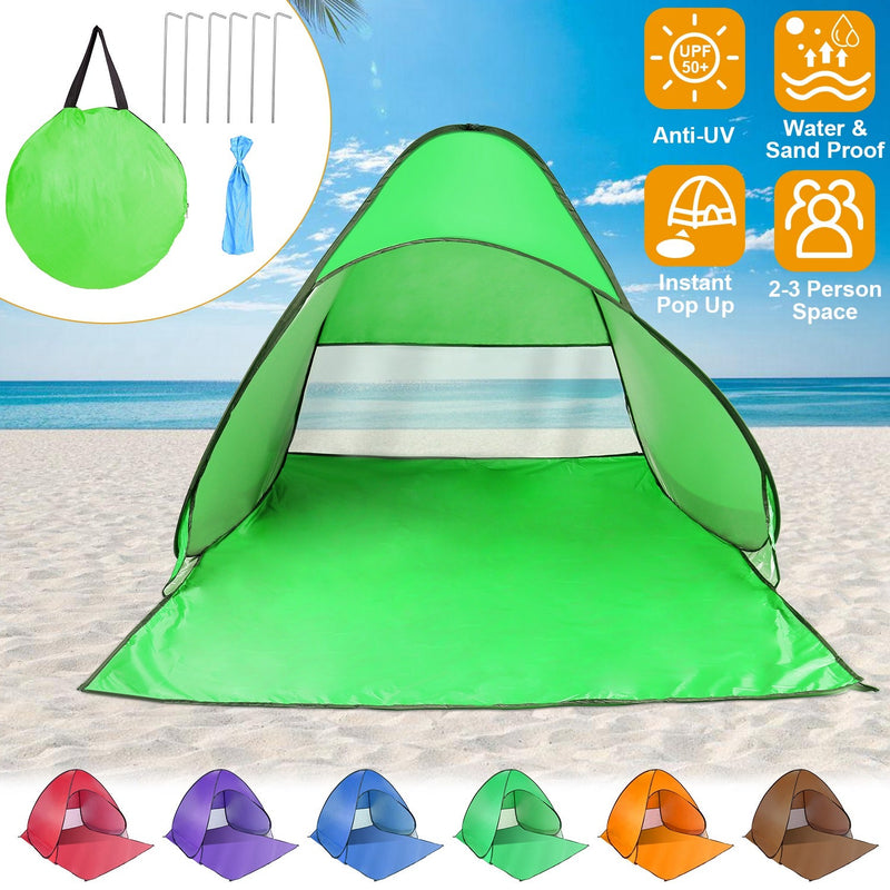 Load image into Gallery viewer, Pop Up Beach Tent Sun Shade Shelter Anti-UV Automatic Waterproof Tent Canopy for 2/3 Man w/ Net Window Storage Bag for Outdoor Beach Camping Fishing P
