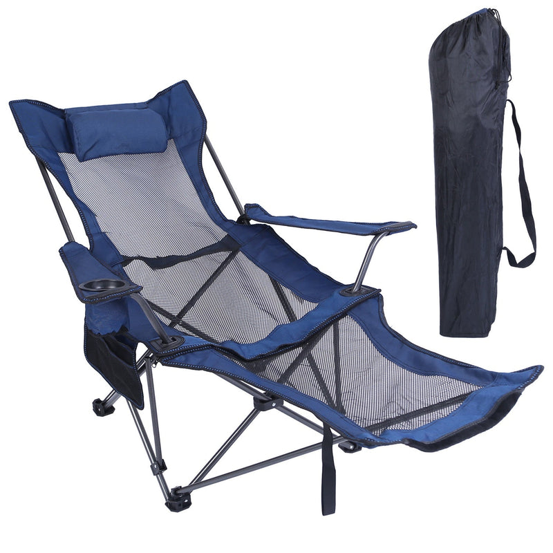 Load image into Gallery viewer, Foldable Camping Chair 330LBS Load Heavy Duty Steel Lawn Chair Collapsible Chair with Reclining Backrest Angle Cup Holder Pillow Side Pocket Carry Bag

