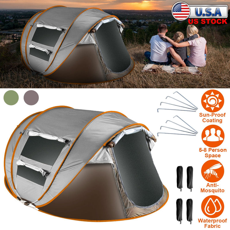 Load image into Gallery viewer, 3-4 Person Pop Up Tent Automatic Setup Camping Tent Waterproof Instant Setup Tent with 2 Mosquito Net Windows Carrying Bag for Hiking Climbing Adventu
