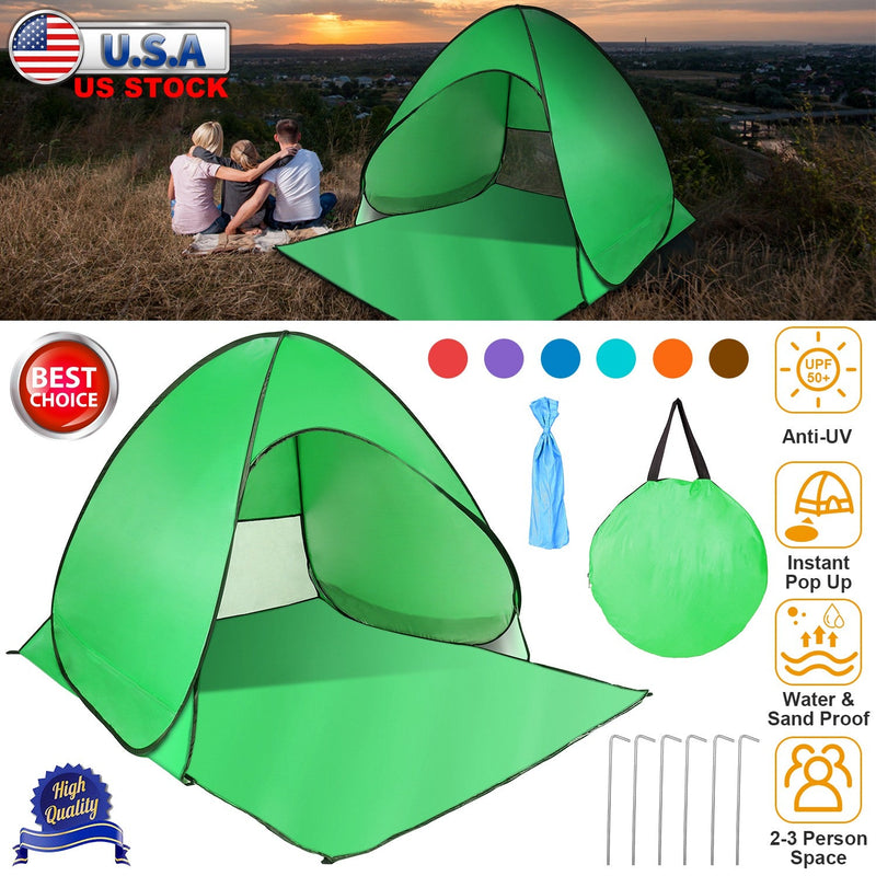Load image into Gallery viewer, Pop Up Beach Tent Sun Shade Shelter Anti-UV Automatic Waterproof Tent Canopy for 2/3 Man w/ Net Window Storage Bag for Outdoor Beach Camping Fishing P
