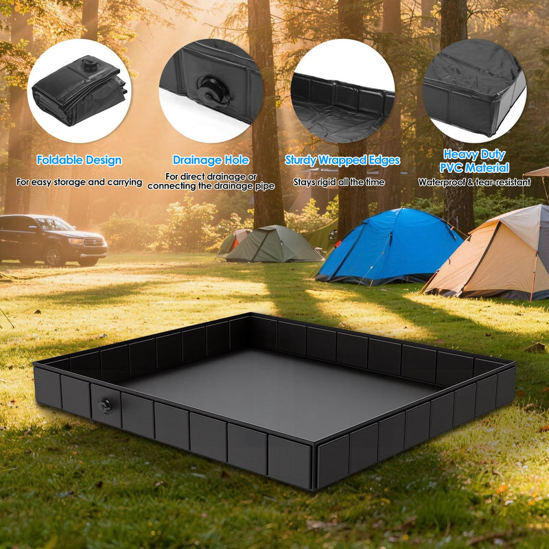 Load image into Gallery viewer, 41x41x5.5in Portable Shower Pan Foldable Shower Basin Collapsible Camping Shower Tent Base with Detachable Drain Pipe for Indoor &amp; Outdoor
