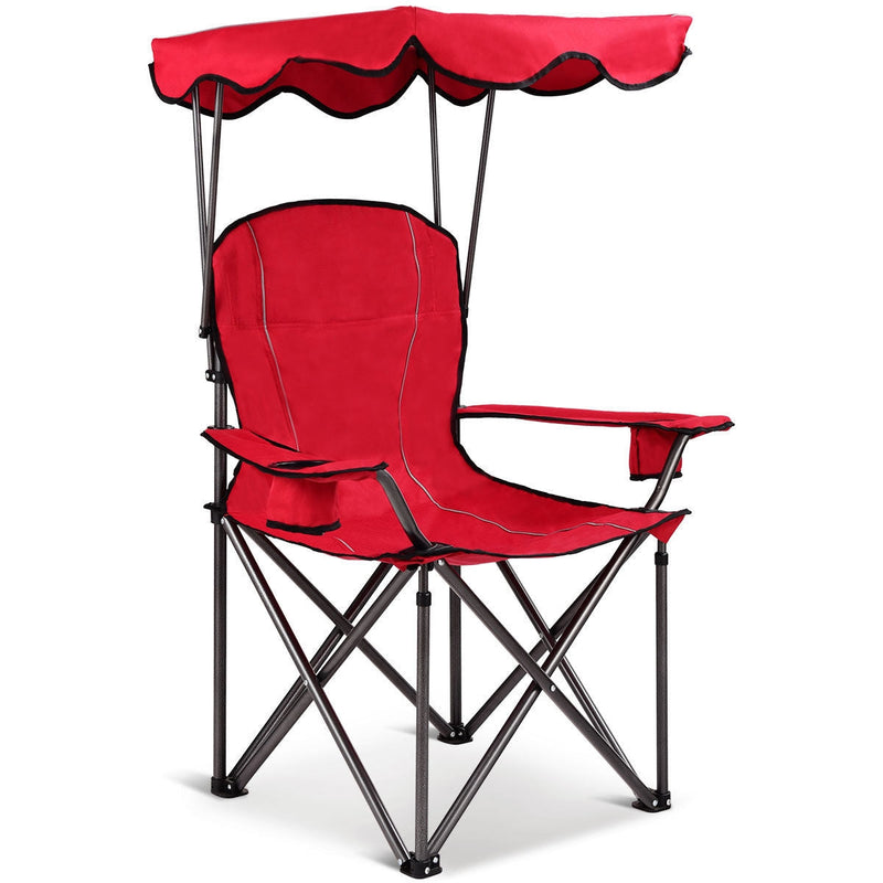 Load image into Gallery viewer, Portable Folding Beach Canopy Chair with Cup Holders
