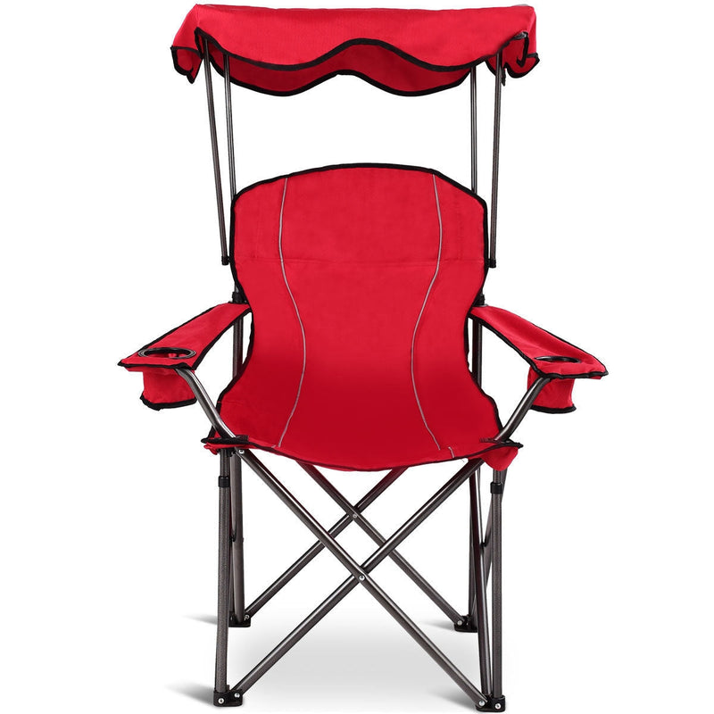 Load image into Gallery viewer, Portable Folding Beach Canopy Chair with Cup Holders
