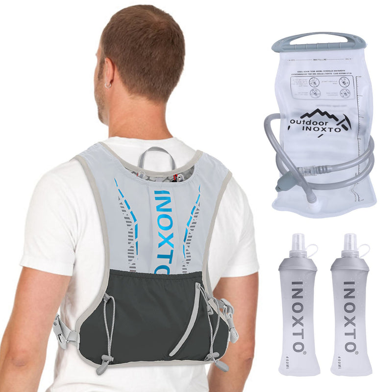 Load image into Gallery viewer, Sport Hydration Vest Running Backpack with 15oz 50oz Water Bladder Adjustable Strap Storage Bag for Trail Running Marathon Race Hiking
