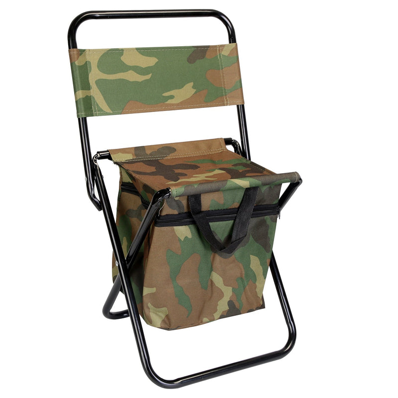 Load image into Gallery viewer, Foldable Fishing Chair With Backrest Built-In Cooler Bag Portable Handle Outdoor Lightweight Fishing Stool For Camping Hiking Hunting
