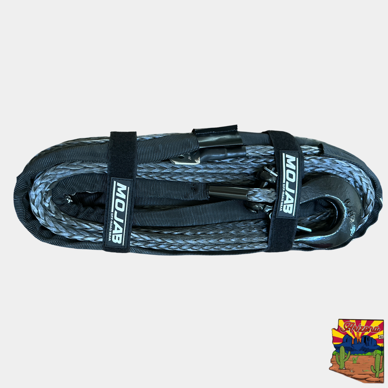 Load image into Gallery viewer, 3/8'' x 85' Synthetic Winch Rope with Removeable forged winch hook
