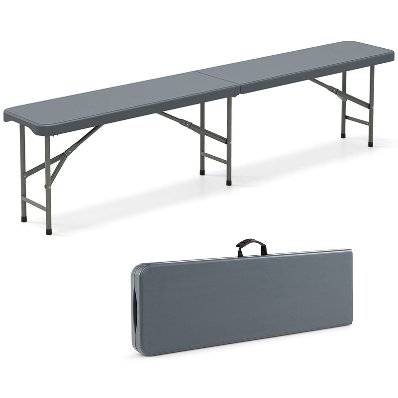 Load image into Gallery viewer, 6 Feet Plastic Folding Bench Portable Seat with Handle and Lock

