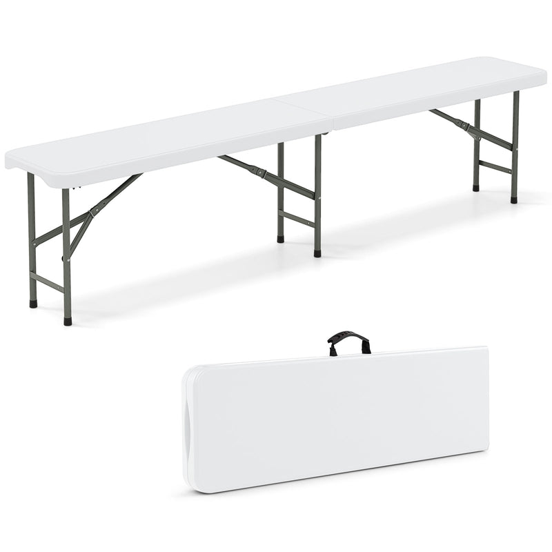 Load image into Gallery viewer, 6 Feet Plastic Folding Bench Portable Seat with Handle and Lock
