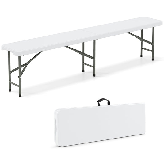 6 Feet Plastic Folding Bench Portable Seat with Handle and Lock
