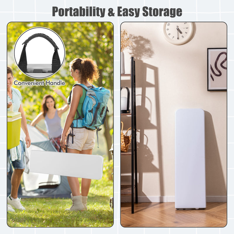 Load image into Gallery viewer, 6 Feet Plastic Folding Bench Picnic Camping Dining Seat with Carrying Handle-White
