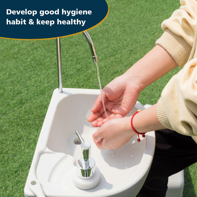 Load image into Gallery viewer, Camping Hand Wash Station Basin Stand with 4.5 Gallon Tank
