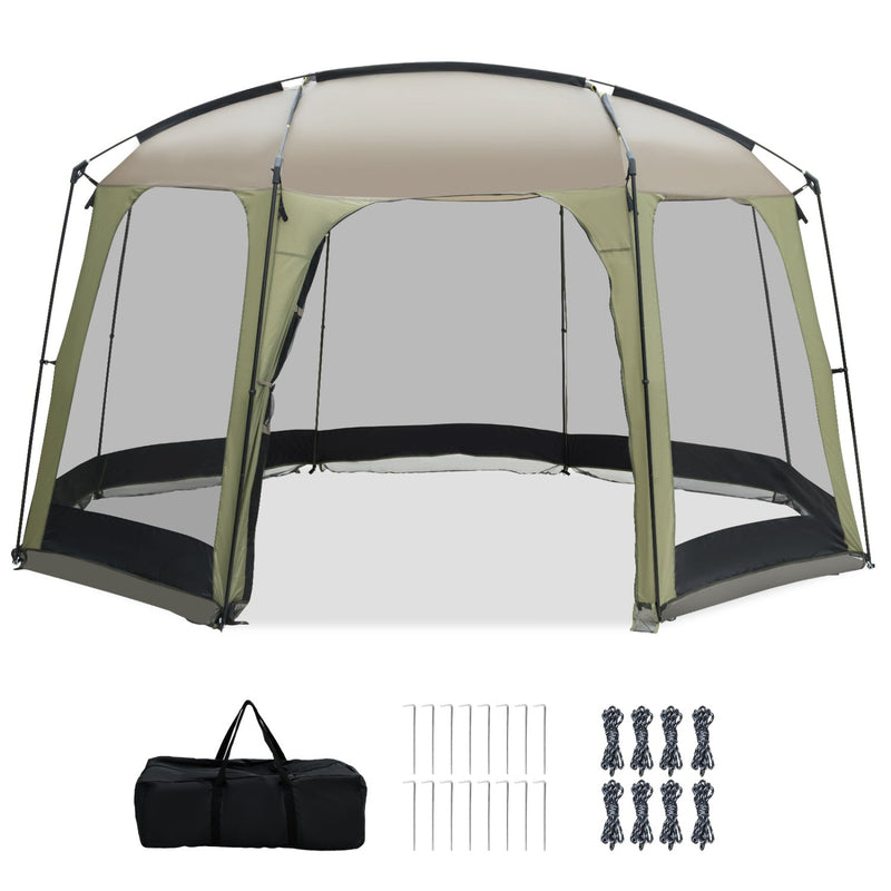 Load image into Gallery viewer, 6-8 Person Netted Canopy Tent with Zippered Door
