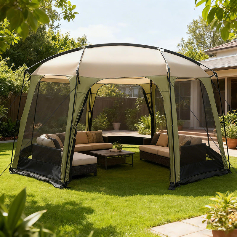 Load image into Gallery viewer, 6-8 Person Netted Canopy Tent with Zippered Door
