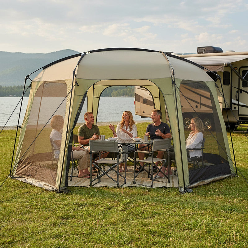 Load image into Gallery viewer, 6-8 Person Netted Canopy Tent with Zippered Door
