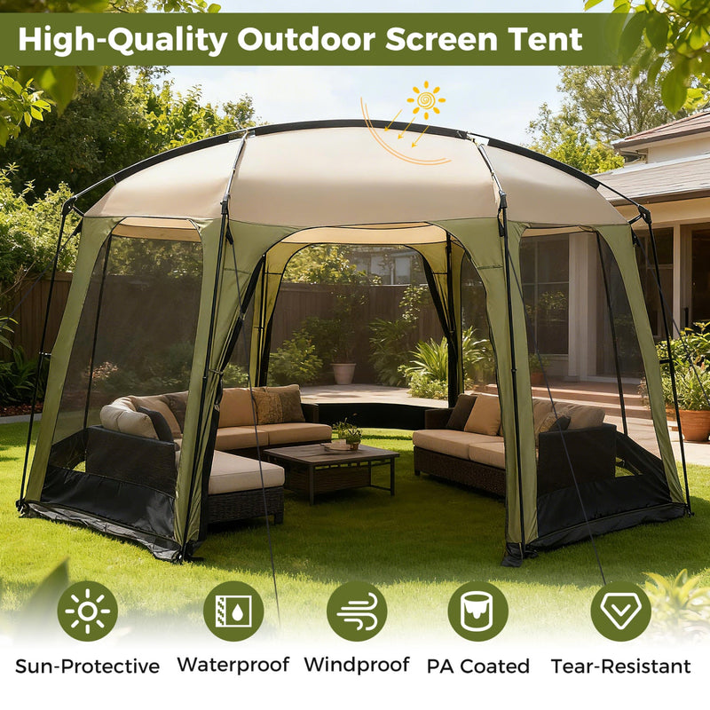Load image into Gallery viewer, 6-8 Person Netted Canopy Tent with Zippered Door
