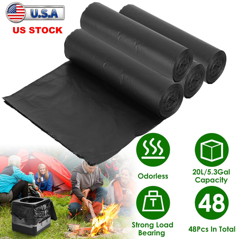 Load image into Gallery viewer, 4 Rolls Black Garbage Bags 5.3 Gallons Unscented Disposable Trash Bags Portable Leak Resistant Trash Can Liners for Bathroom Office Kitchen Bedroom Ca

