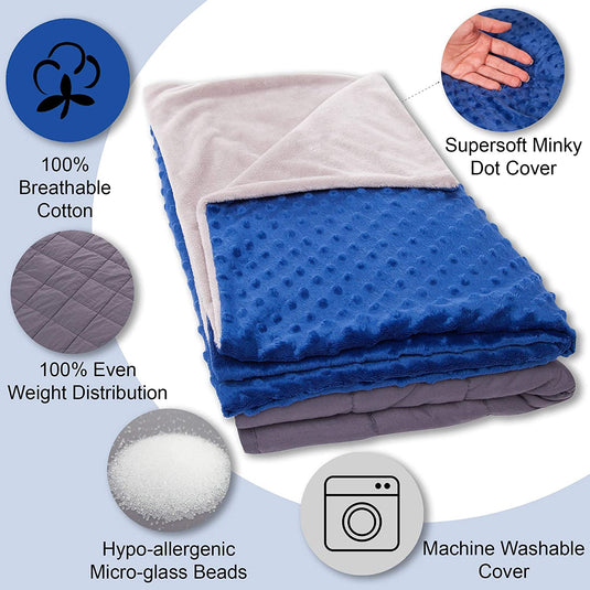 7 Lbs Weighted Blanket for Kids with Removable Cover - 41" x 60"