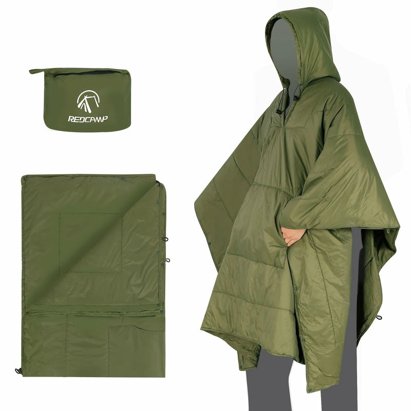 Load image into Gallery viewer, Wearable Waterproof Camping Blanket with Hood
