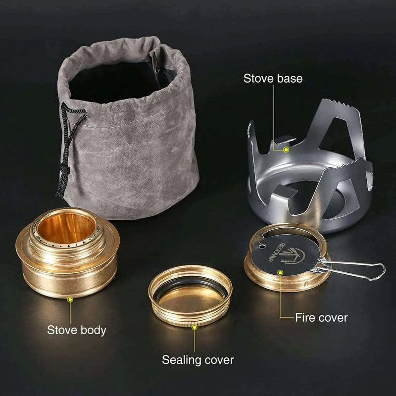 Load image into Gallery viewer, Mini Alcohol Stove with Aluminium Stand for Backpacking
