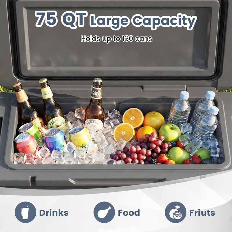 Load image into Gallery viewer, 75 Quart Portable Hard Cooler with 6-Day Ice Retention and Wheels
