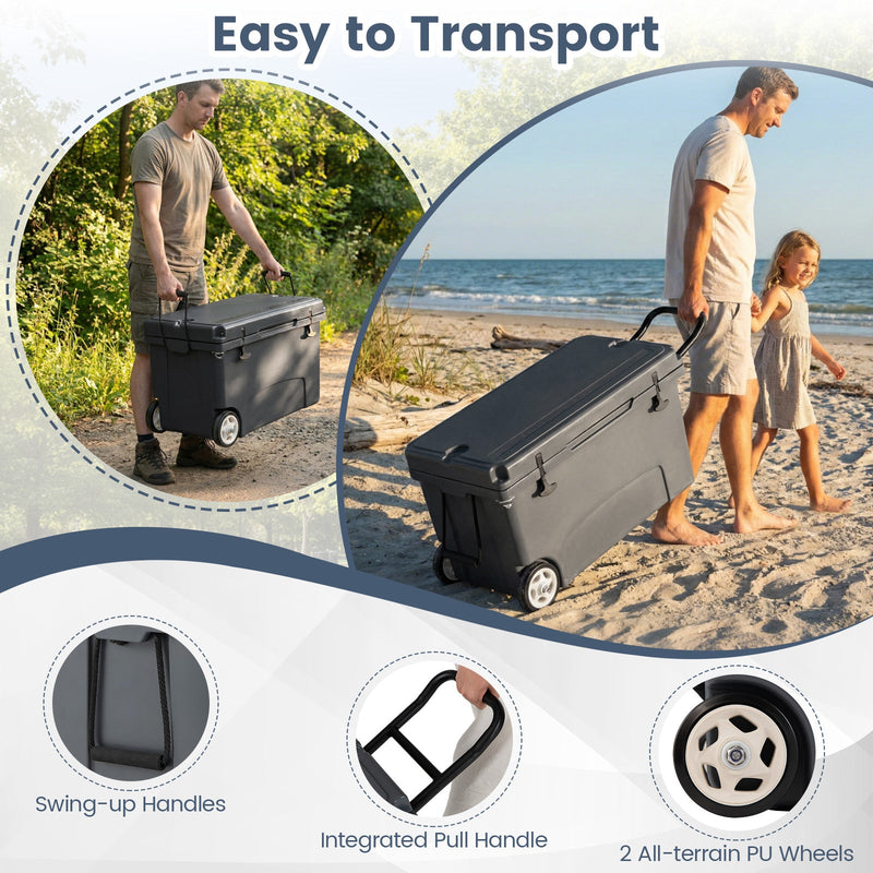 Load image into Gallery viewer, 75 Quart Portable Hard Cooler with 6-Day Ice Retention and Wheels
