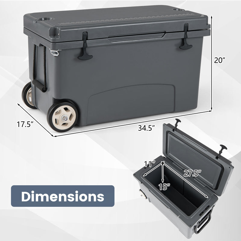 Load image into Gallery viewer, 75 Quart Portable Hard Cooler with 6-Day Ice Retention and Wheels
