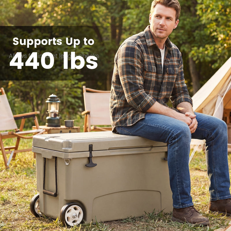 Load image into Gallery viewer, 75 Quart Portable Hard Cooler with 6-Day Ice Retention and Wheels

