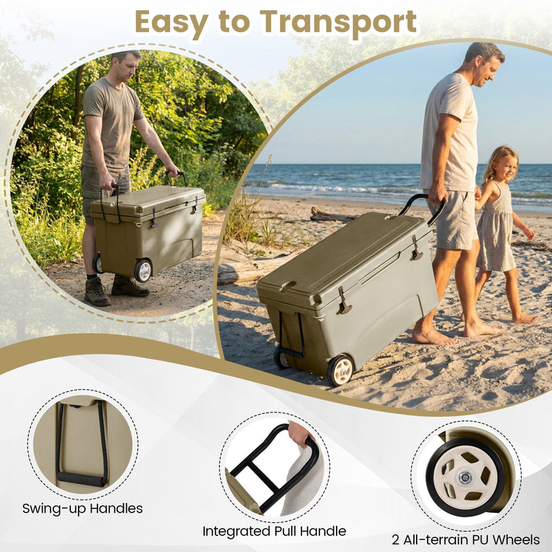 Load image into Gallery viewer, 75 Quart Portable Hard Cooler with 6-Day Ice Retention and Wheels
