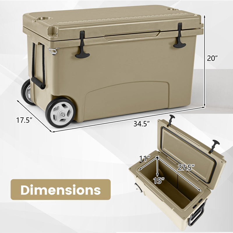 Load image into Gallery viewer, 75 Quart Portable Hard Cooler with 6-Day Ice Retention and Wheels
