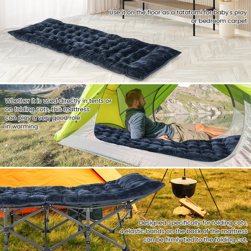 Load image into Gallery viewer, 75 x 27.5 Inch Camping Cot Pads with Soft and Breathable Crystal Velvet
