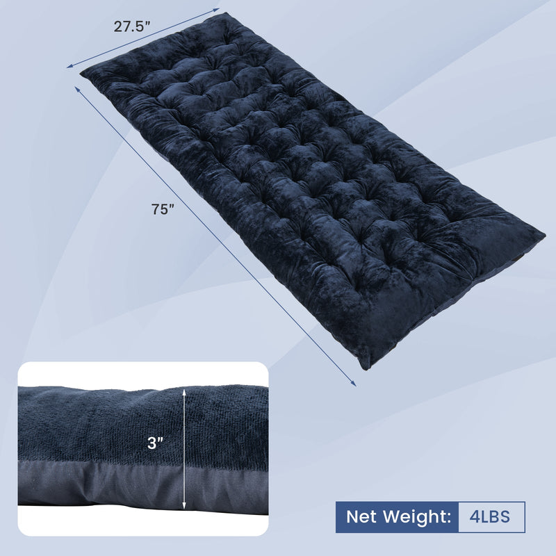 Load image into Gallery viewer, 75 x 27.5 Inch Camping Cot Pads with Soft and Breathable Crystal Velvet
