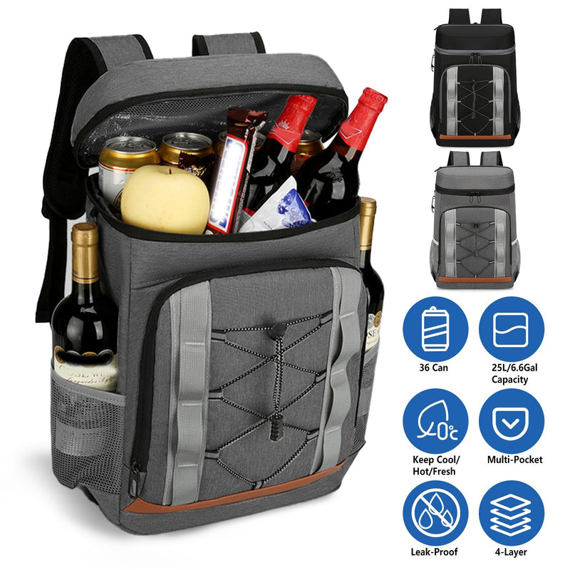 Load image into Gallery viewer, Cooler Backpack 36 Can Leakproof Insulated Cooler Backpack with 25L/6.6Gal for Picnic Camping Beach Hiking Fishing Travel
