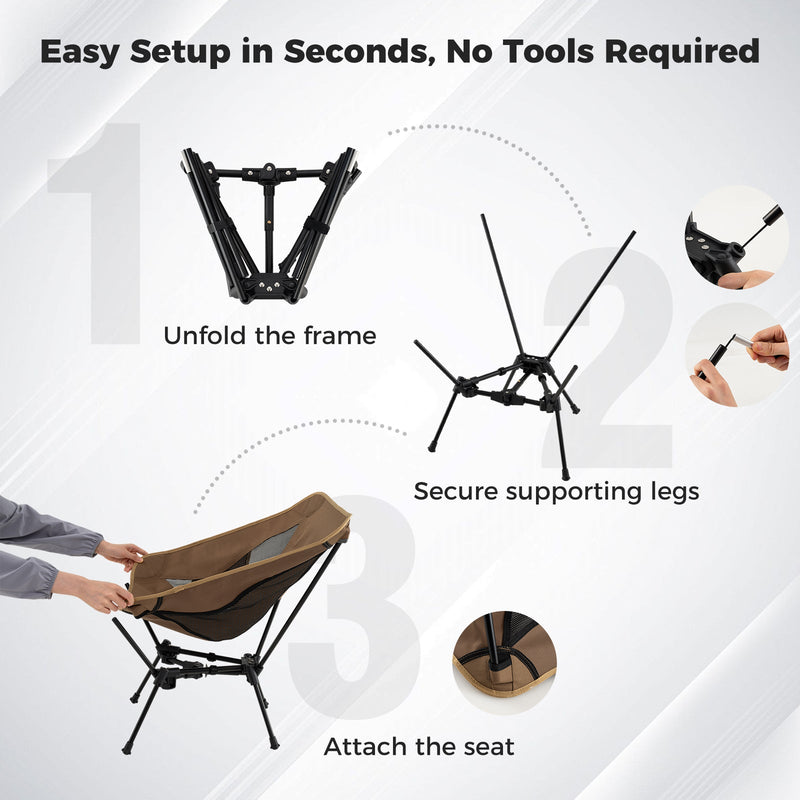 Load image into Gallery viewer, Portable Camping Chair with Compact Carrying Bag-Coffee
