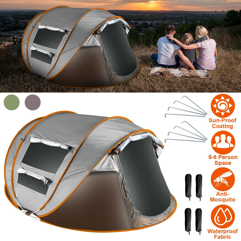 Load image into Gallery viewer, 3-4 Person Pop Up Tent Automatic Setup Camping Tent Waterproof Instant Setup Tent with 2 Mosquito Net Windows Carrying Bag for Hiking Climbing Adventu
