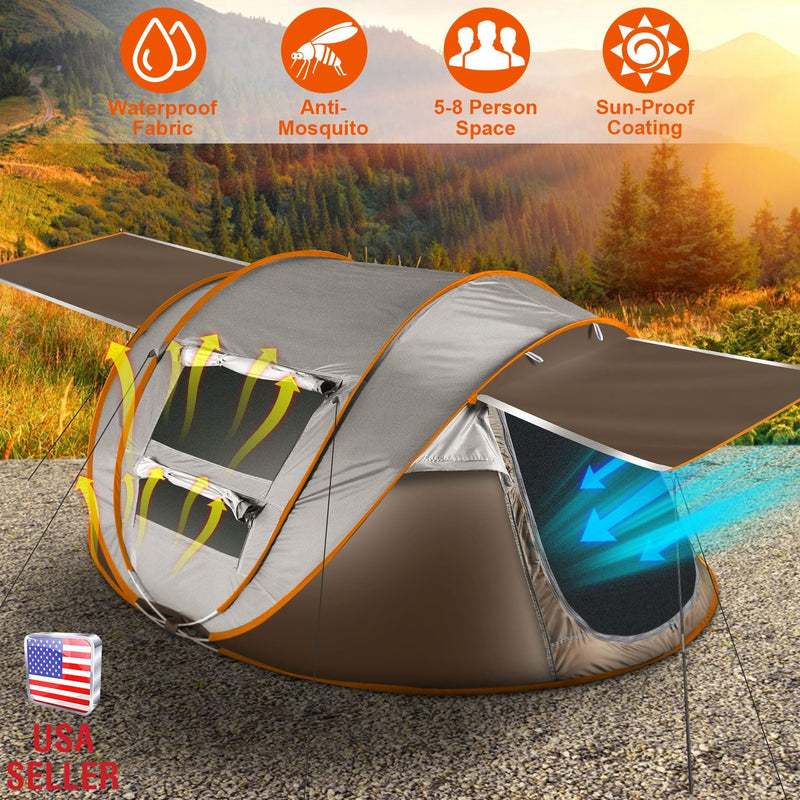 Load image into Gallery viewer, 3-4 Person Pop Up Tent Automatic Setup Camping Tent Waterproof Instant Setup Tent with 2 Mosquito Net Windows Carrying Bag for Hiking Climbing Adventu
