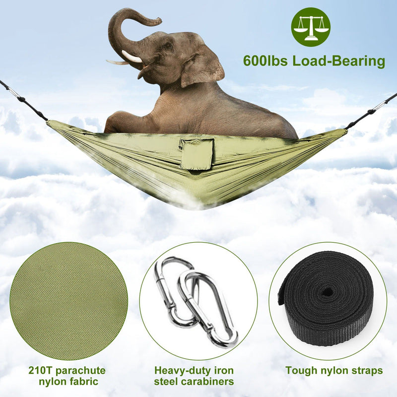 Load image into Gallery viewer, 600lbs Load 2 Persons Hammock w/Mosquito Net Outdoor Hiking Camping Hommock Portable Nylon Swing Hanging Bed w/ Strap Hook Carry Bag
