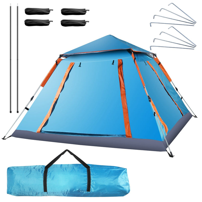 Load image into Gallery viewer, 4-5 Person Camping Tent Outdoor Foldable Waterproof Tent with 2 Mosquito Nets Windows Carrying Bag for Hiking Climbing Adventure Fishing
