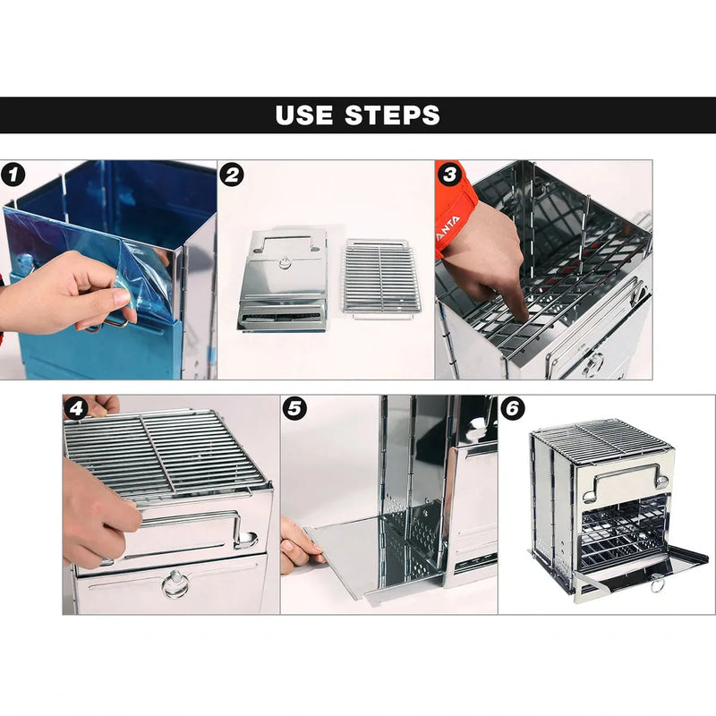Load image into Gallery viewer, Wood Burning Camping Stove Folding with Pot Stand
