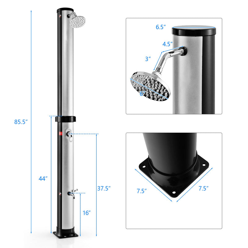 Load image into Gallery viewer, 7.2 Feet Solar-Heated Outdoor Shower with Free-Rotating Shower Head
