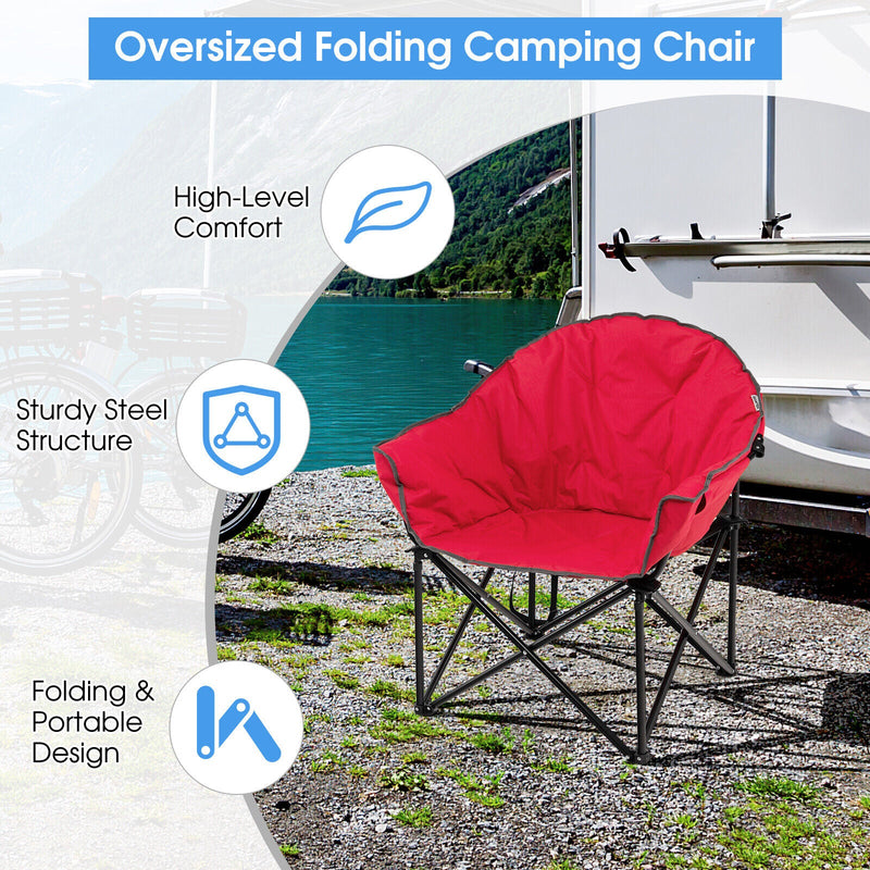 Load image into Gallery viewer, Folding Camping Moon Padded Chair with Carrying Bag
