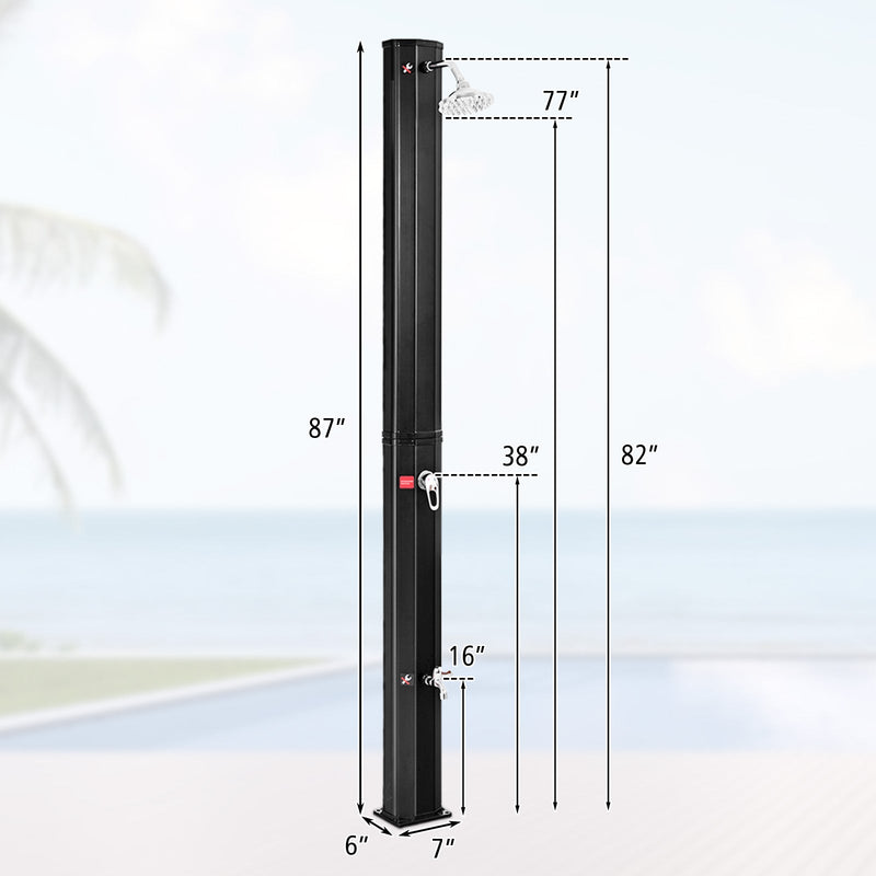 Load image into Gallery viewer, 7.2 Feet Adjustable Outdoor Solar Heating Shower Head
